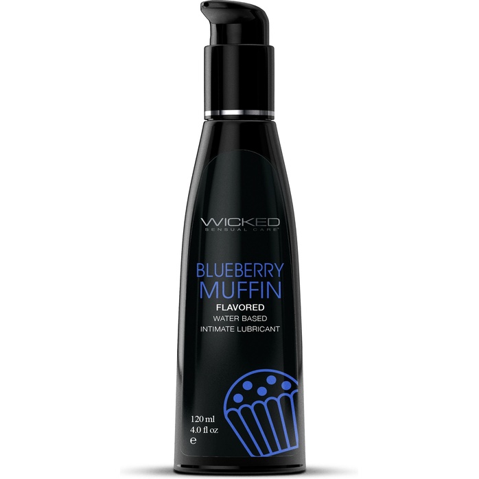 Лубрикант на водной основе с ароматом черничного маффина Wicked Aqua Blueberry Muffin - 120 мл