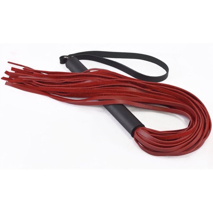 Красная плеть Классика с черной рукоятью - 58 см - BDSM accessories