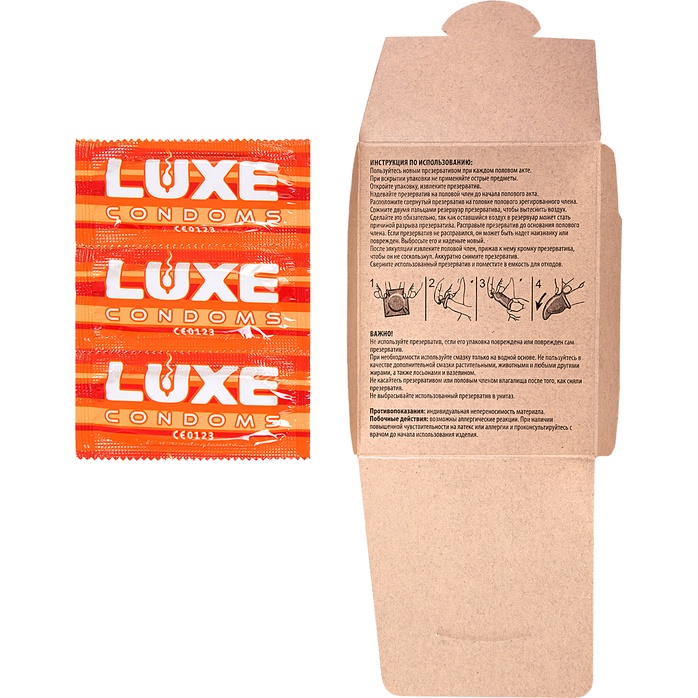 Презервативы с ароматом персика «Сексреаниматор» - 3 шт - Luxe. Фотография 5.