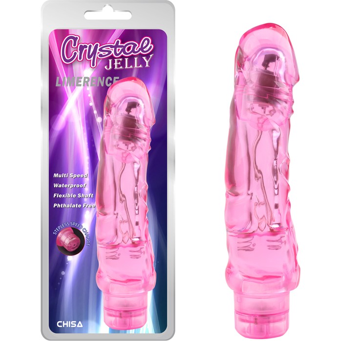 Розовый вибратор Crystal Jelly Limerence - 21,5 см - Crystal Jelly. Фотография 2.