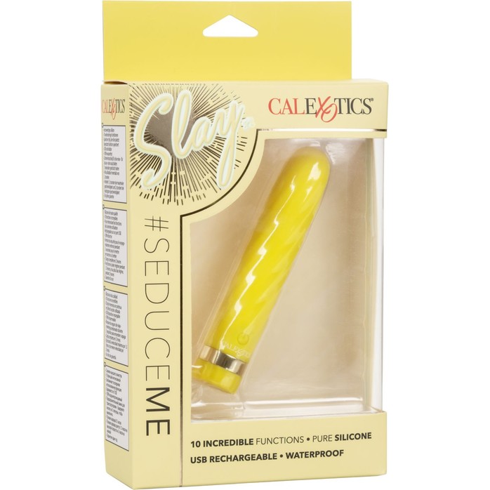 Желтая перезаряжаемая вибропуля Slay #SeduceMe - 12 см - Slay. Фотография 6.