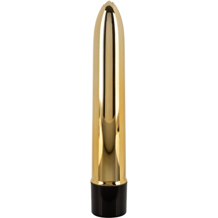 Золотистый классический вибратор Naughty Bits Gold Dicker Personal Vibrator - 19 см - Naughty Bits. Фотография 2.