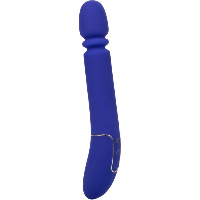 Синий вибратор с поступательными движениями Shameless Slim Thumper - 22,75 см - Shameless