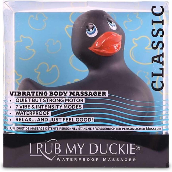 Черный вибратор-уточка I Rub My Duckie 2.0. Фотография 2.