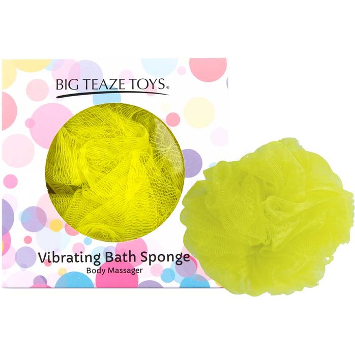 Желтая губка для ванны с вибропулей Vibrating Bath Sponge. Фотография 3.