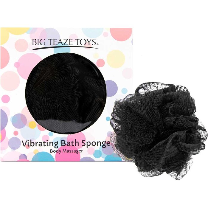 Черная губка для ванны с вибропулей Vibrating Bath Sponge. Фотография 3.