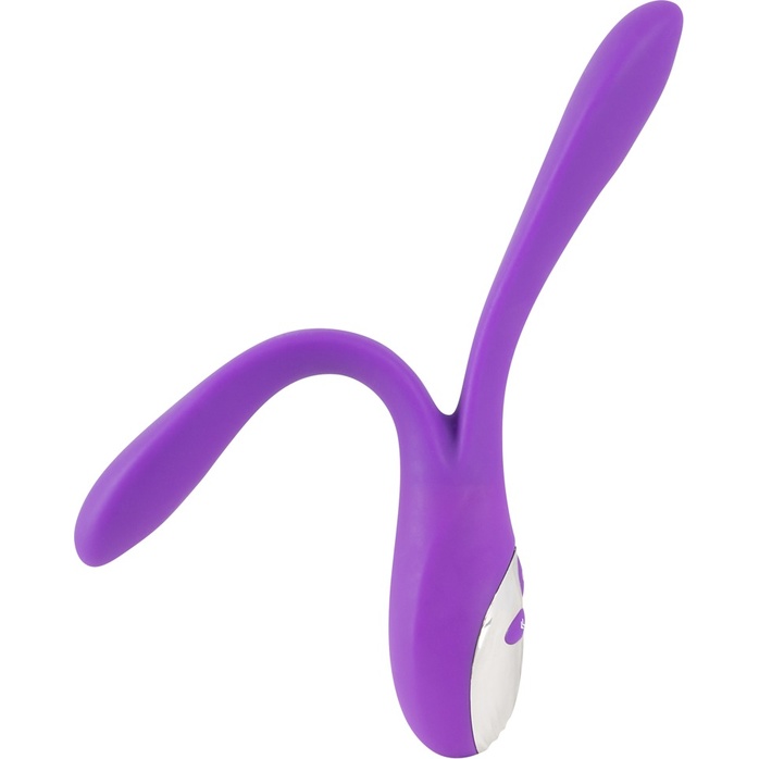 Фиолетовый сдвоенный вибратор Bendable Double Vibrator - 24,3 см - Smile. Фотография 5.