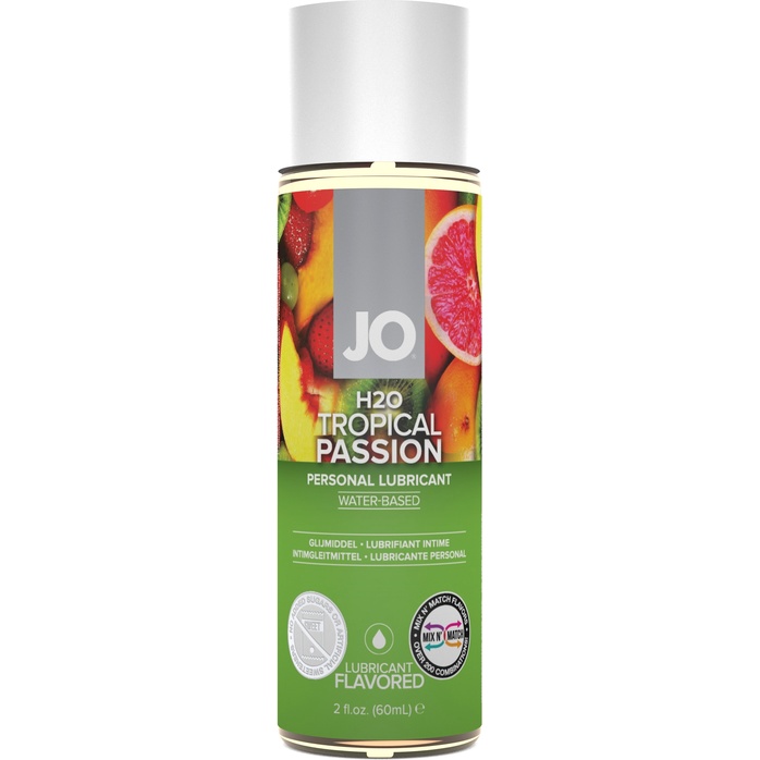 Лубрикант на водной основе с ароматом тропических фруктов JO Flavored Tropical Passion - 60 мл - JO H2O Flavors