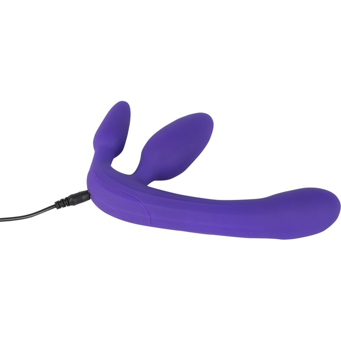 Фиолетовый безремневой вибрострапон Vibrating Strapless Strap-On - You2Toys. Фотография 5.