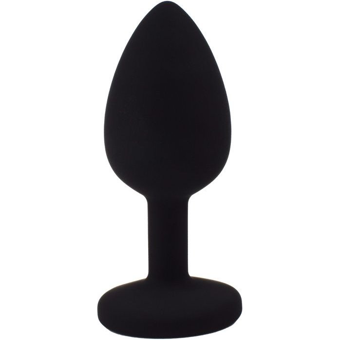 Черная анальная пробка с радужным кристаллом - 7,3 см. Фотография 2.