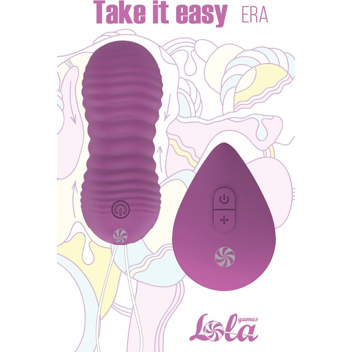 Фиолетовые вагинальные виброшарики Era с пультом ДУ - Take it easy. Фотография 2.