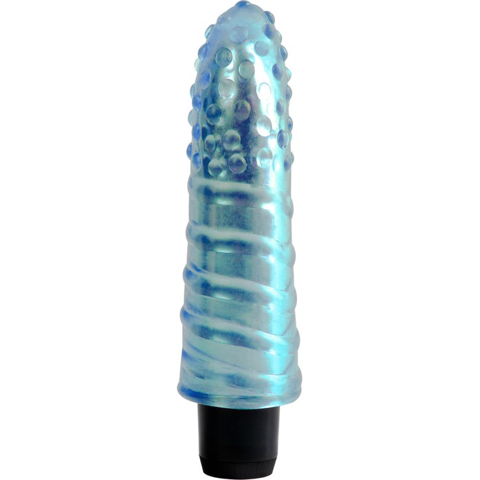 Голубой вибратор Jelly Gems №5 - 15,2 см - Jelly Gems