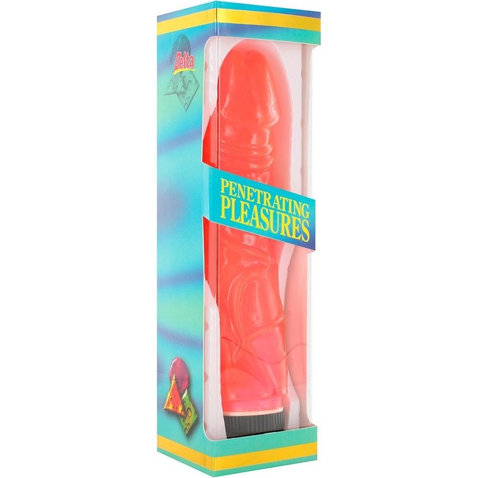 Розовый реалистичный вибратор JELLY - 22,5 см - Penetrating Pleasures. Фотография 2.