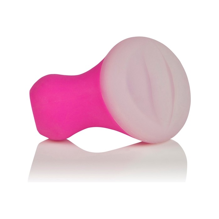 Массажер розового цвета со съемной насадкой для заморозки Posh Silicone Kiss - Posh. Фотография 3.