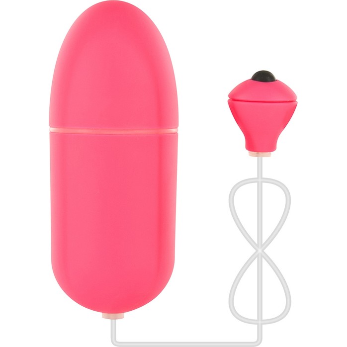 Розовое виброяйцо FUNKY EGG ON A WIRE - 7,5 см - Funky