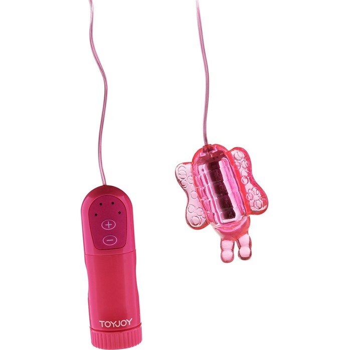 Розовый вибростимулятор-бабочка BUZZ BUZZ BUTTERFLY MASSAGER - 6 см - Classics