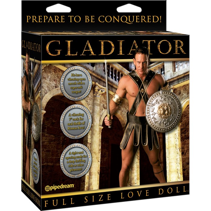 Кукла-мужчина Gladiator с виброфаллосом и языком - Pipedream Products