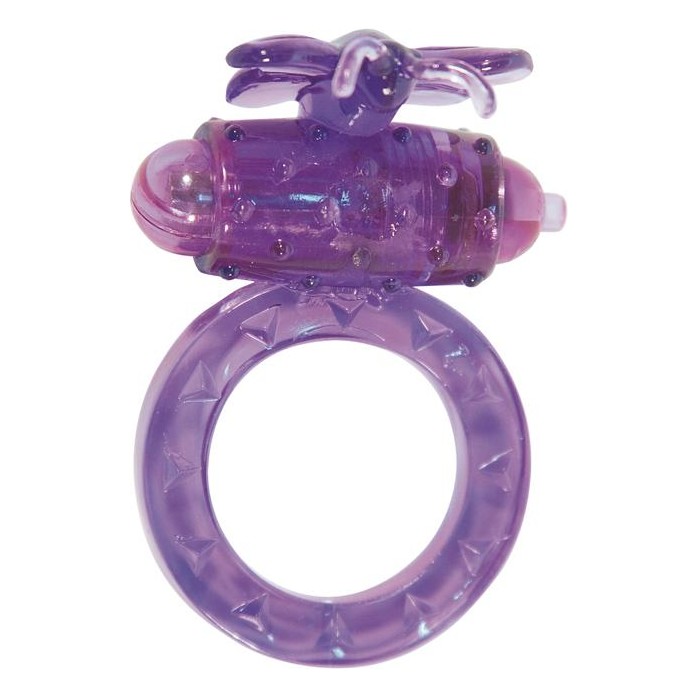 Фиолетовое виброкольцо на пенис Flutter-Ring - Manpower