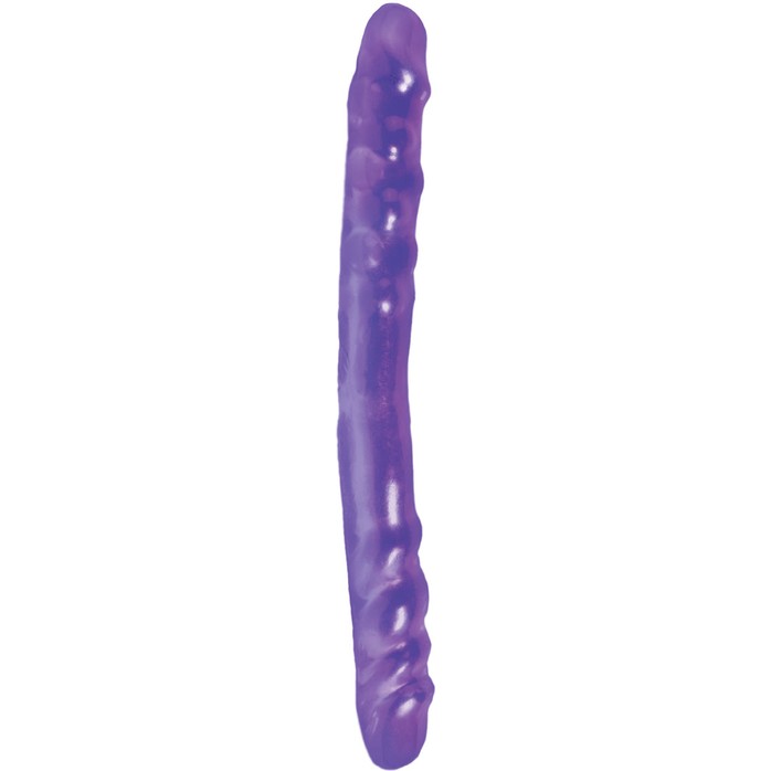 Фиолетовый двойной фаллоимитатор BASIX - 38,5 см - Basix Rubber Works