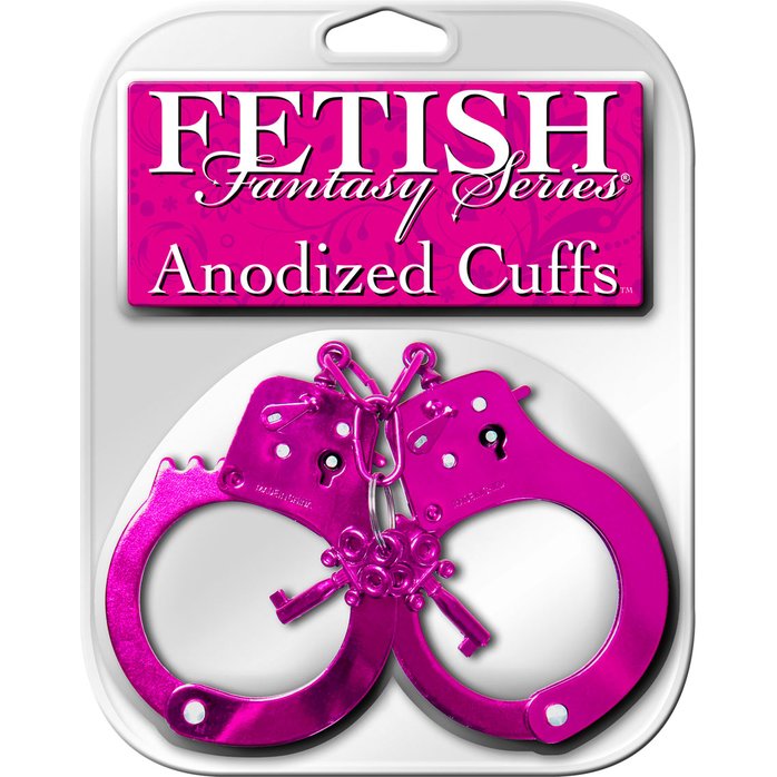 Розовые металлические наручники Anodized Cuffs - Fetish Fantasy Series. Фотография 2.