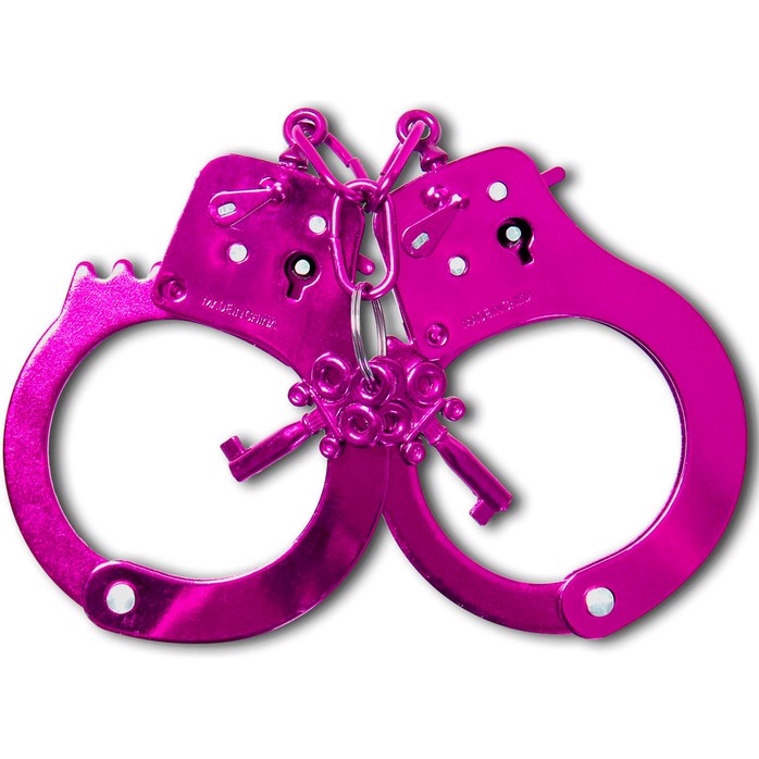 Розовые металлические наручники Anodized Cuffs - Fetish Fantasy Series