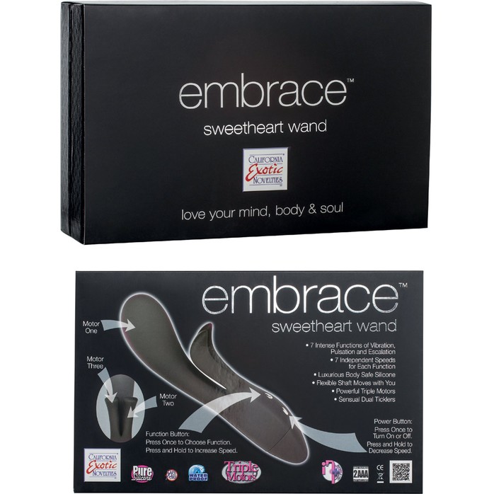 Серый вибратор Embrace Sweetheart Wands - 20 см - Embrace. Фотография 2.