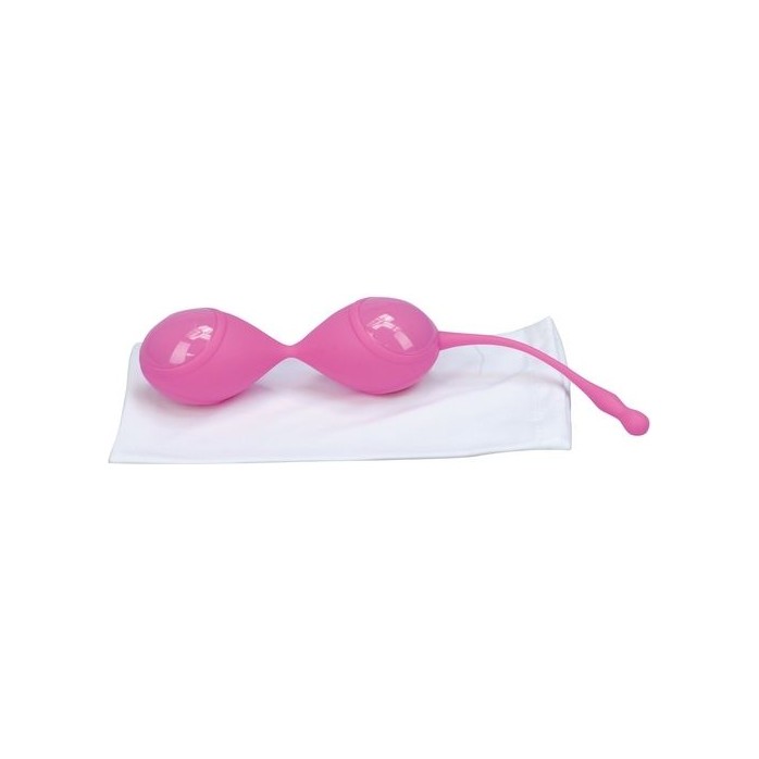 Силиконовые вагинальные шарики Vibe Therapy Fascinate розового цвета. Фотография 2.