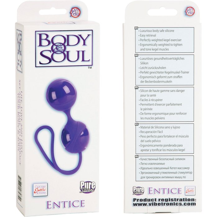 Фиолетовые вагинальные шарики BODY SOUL ENTICE - Body   Soul . Фотография 4.