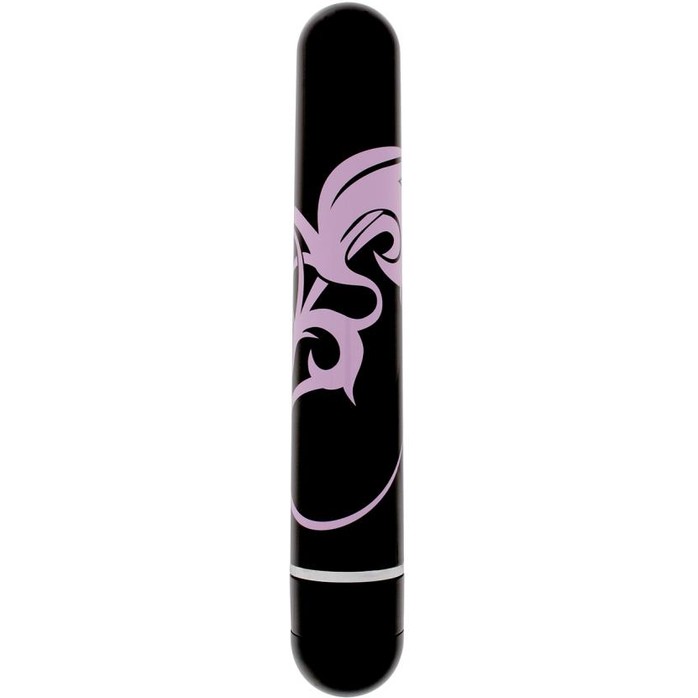 Чёрный вибратор Lovers Ink Tattoo Lardge с принтом - 20 см - Basics
