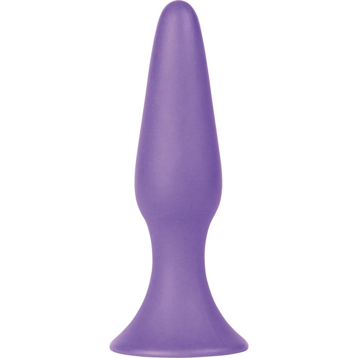 Фиолетовая анальная втулка Silky Buttplug Medium - 12,5 см - Shots Toys