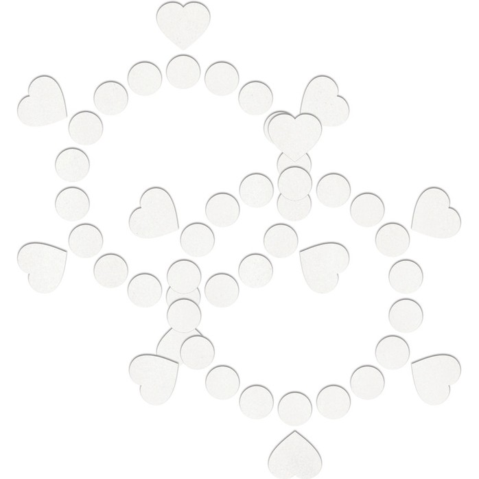 Белые открытые пестисы Круги и сердца - Ouch!