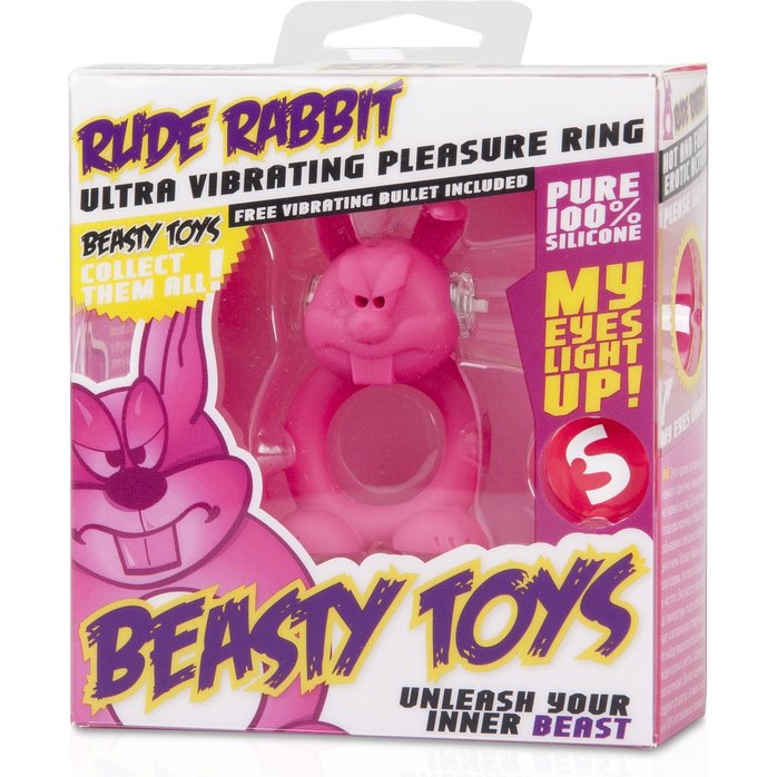 Розовое виброкольцо на пенис Rude Rabbit - S-line. Фотография 2.