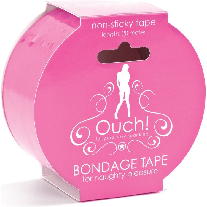 Нежно-розовая лента для связывания Bondage Tape - Ouch!. Фотография 2.