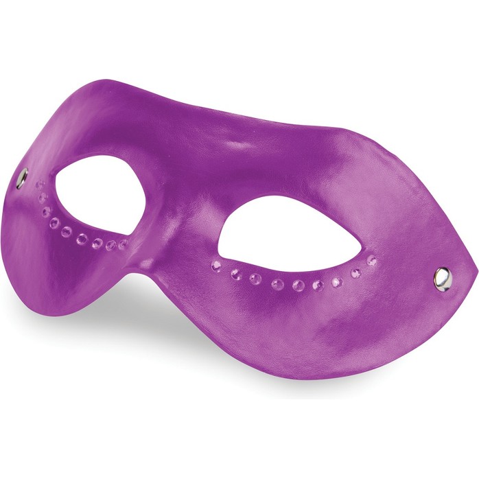 Фиолетовая кожаная маска со стразами Diamond Mask - Ouch!