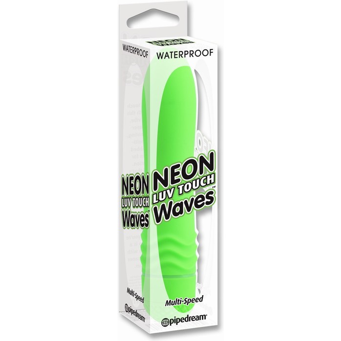 Зеленый вибромассажёр Neon Luv Touch Wave - 14 см - Neon Luv Touch