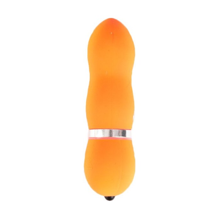 Оранжевый водонепроницаемый мини-вибратор - 10 см - Sexus Funny Five