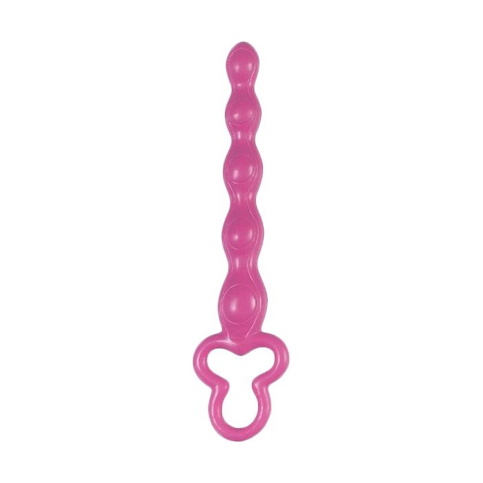 Розовая анальная цепочка Clover Anal Rod - 18 см