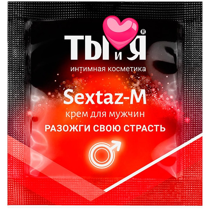 Возбуждающий крем Sextaz-M для мужчин в одноразовой упаковке - 1,5 гр - Одноразовая упаковка