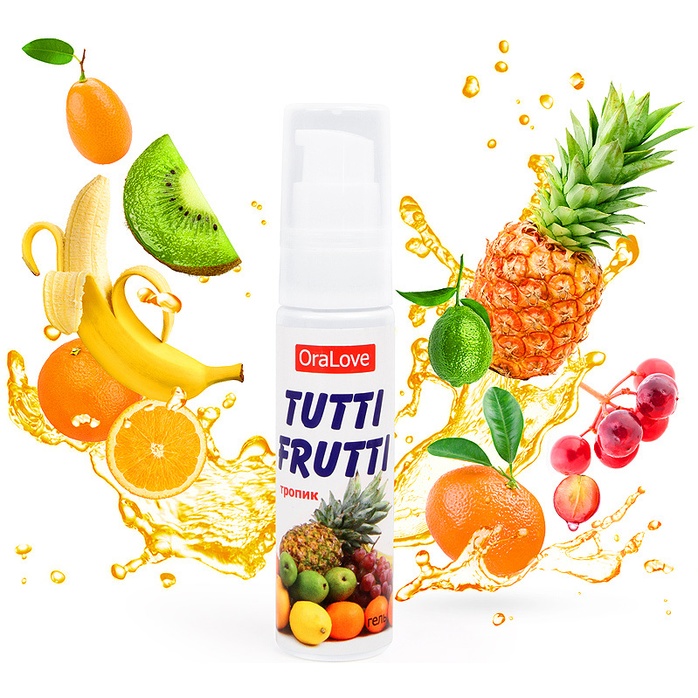 Гель-смазка Tutti-Frutti со вкусом тропических фруктов - 30 гр - Серия OraLove