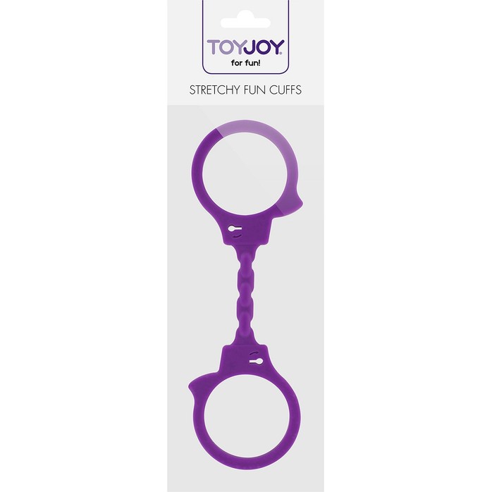 Фиолетовые эластичные наручники STRETCHY FUN CUFFS - Basics. Фотография 2.