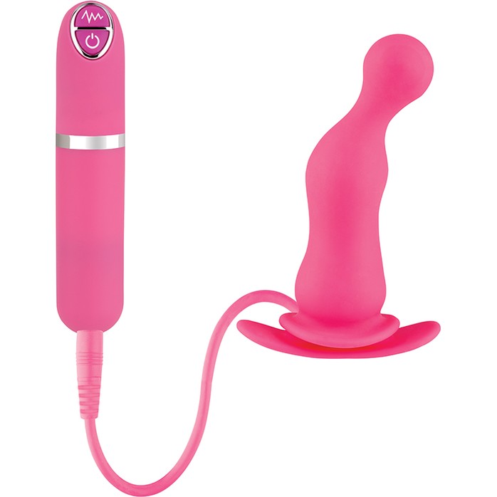 Розовая вибровтулка Dash Butt Plug With Mini Controller II - 9 см