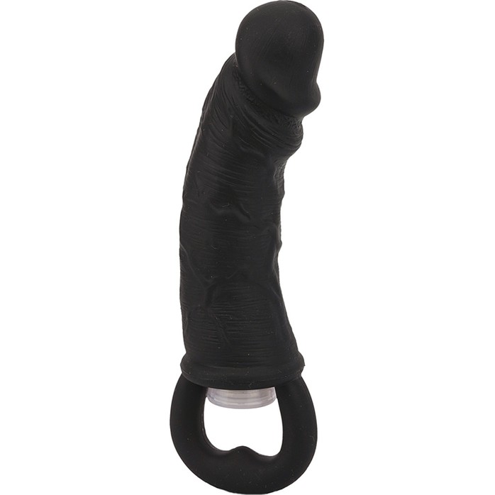 Чёрная вибровтулка-фаллос Erotic Loop Tuggers Hard Core - 11,4 см