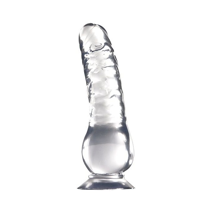 Прозрачный желейный фаллоимитатор на присоске - 17,8 см - Jelly Joy