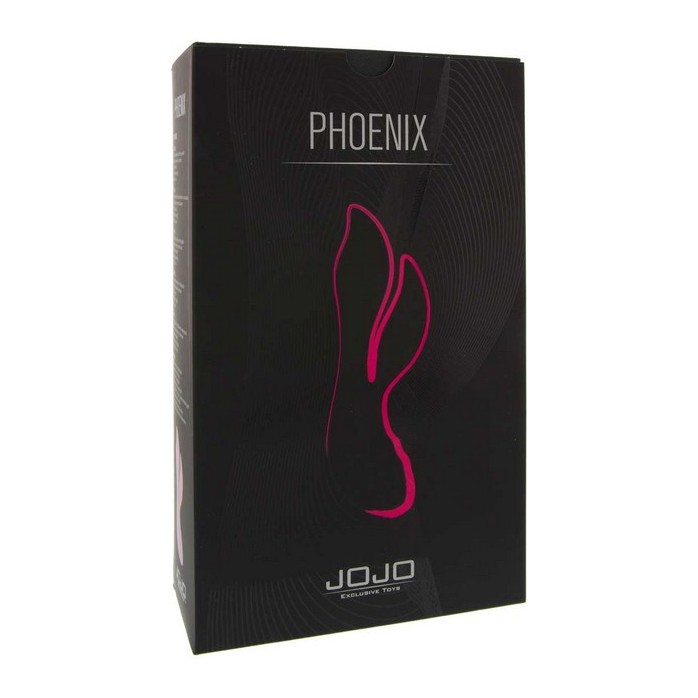Розовый вибратор с клиторальным стимулятором JOJO Phoenix - 10 см