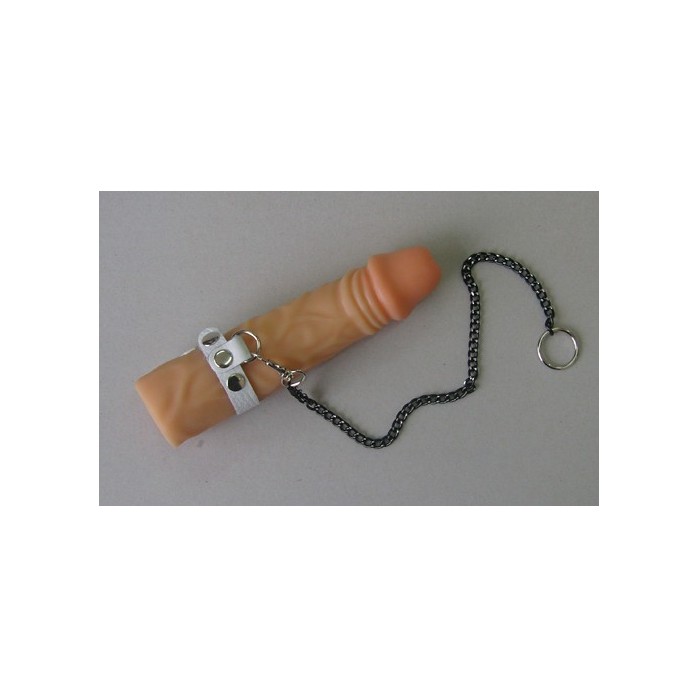 Белый поводок на пенис - BDSM accessories