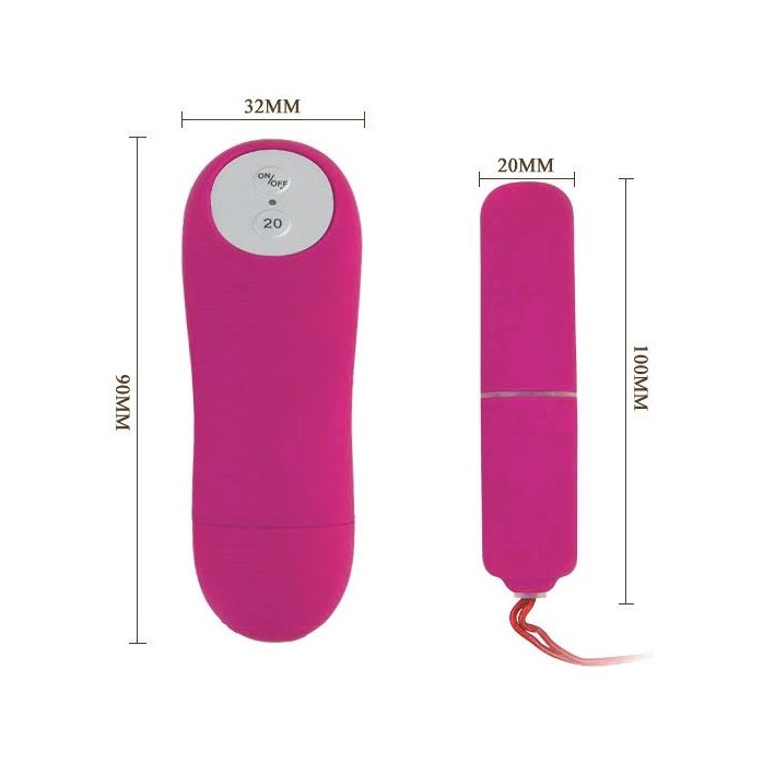 Розовая вибропуля Magic X20 с дистанционным пультом управления 20 режимами вибрации. Фотография 5.