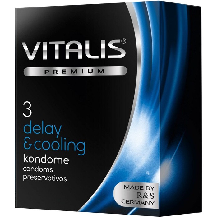 Презервативы VITALIS PREMIUM delay cooling с охлаждающим эффектом - 3 шт