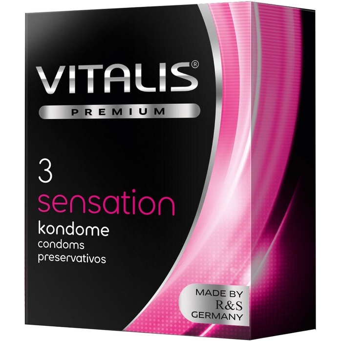 Презервативы с пупырышками и кольцами VITALIS PREMIUM sensation - 3 шт