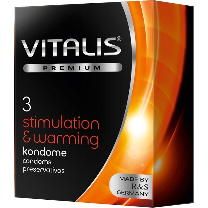 Презервативы VITALIS PREMIUM stimulation warming с согревающим эффектом - 3 шт
