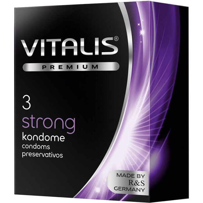 Презервативы с утолщенной стенкой VITALIS PREMIUM strong - 3 шт